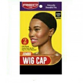 Red by Kiss Jumbo Wig Cap Black HWC04​ 2PCS